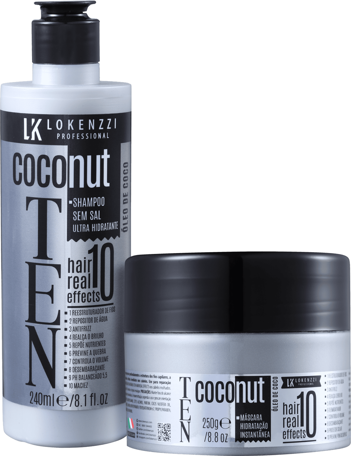 Kit Lokenzzi Ten Coconut Tratamento (2 Produtos)