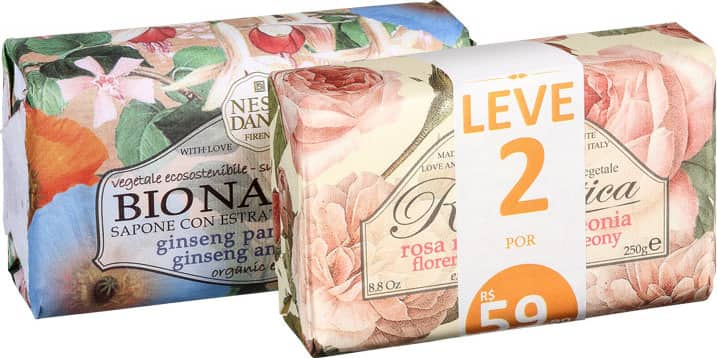 Kit Nesti Dante Bionatura Romantica - Sabonetes em Barra 2x250g