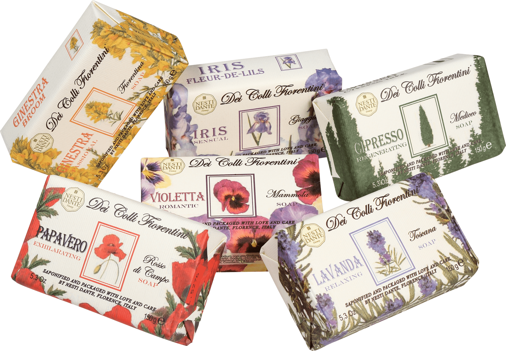 Kit Nesti Dante Collection Dei Colli Fiorentini - Sabonetes em Barra 6x150g