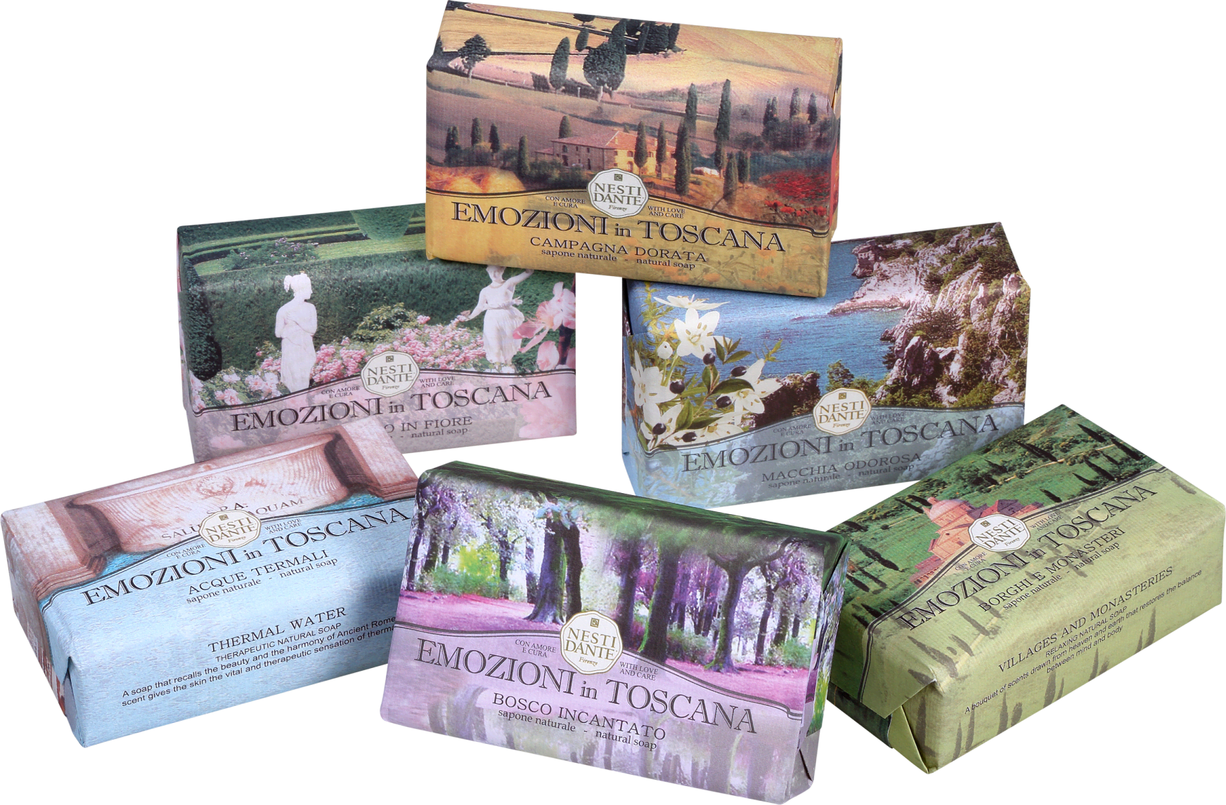 Kit Nesti Dante Collection Emozioni in Toscana - Sabonetes em Barra 6x150g