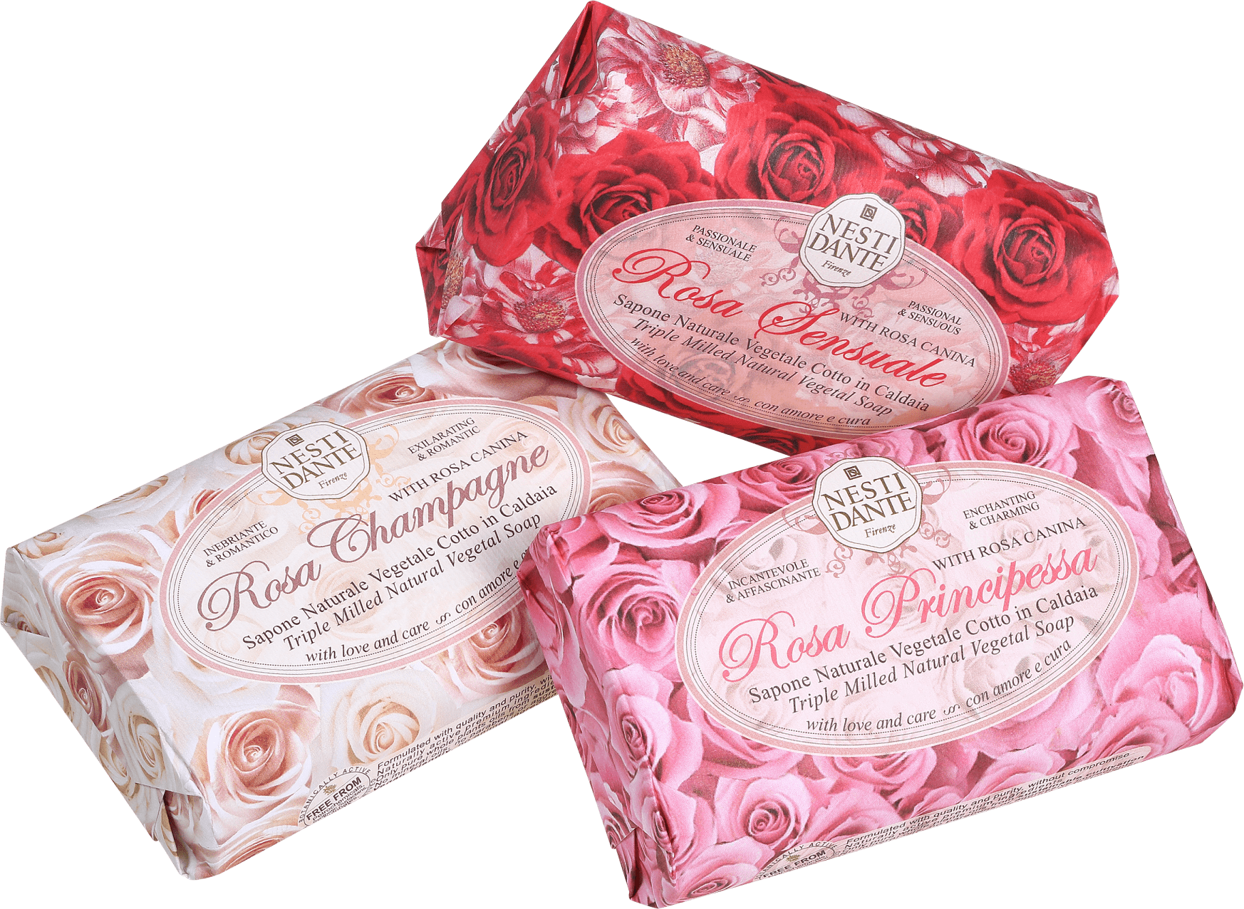 Kit Nesti Dante Collection Le Rose - Sabonetes em Barra 3x150g