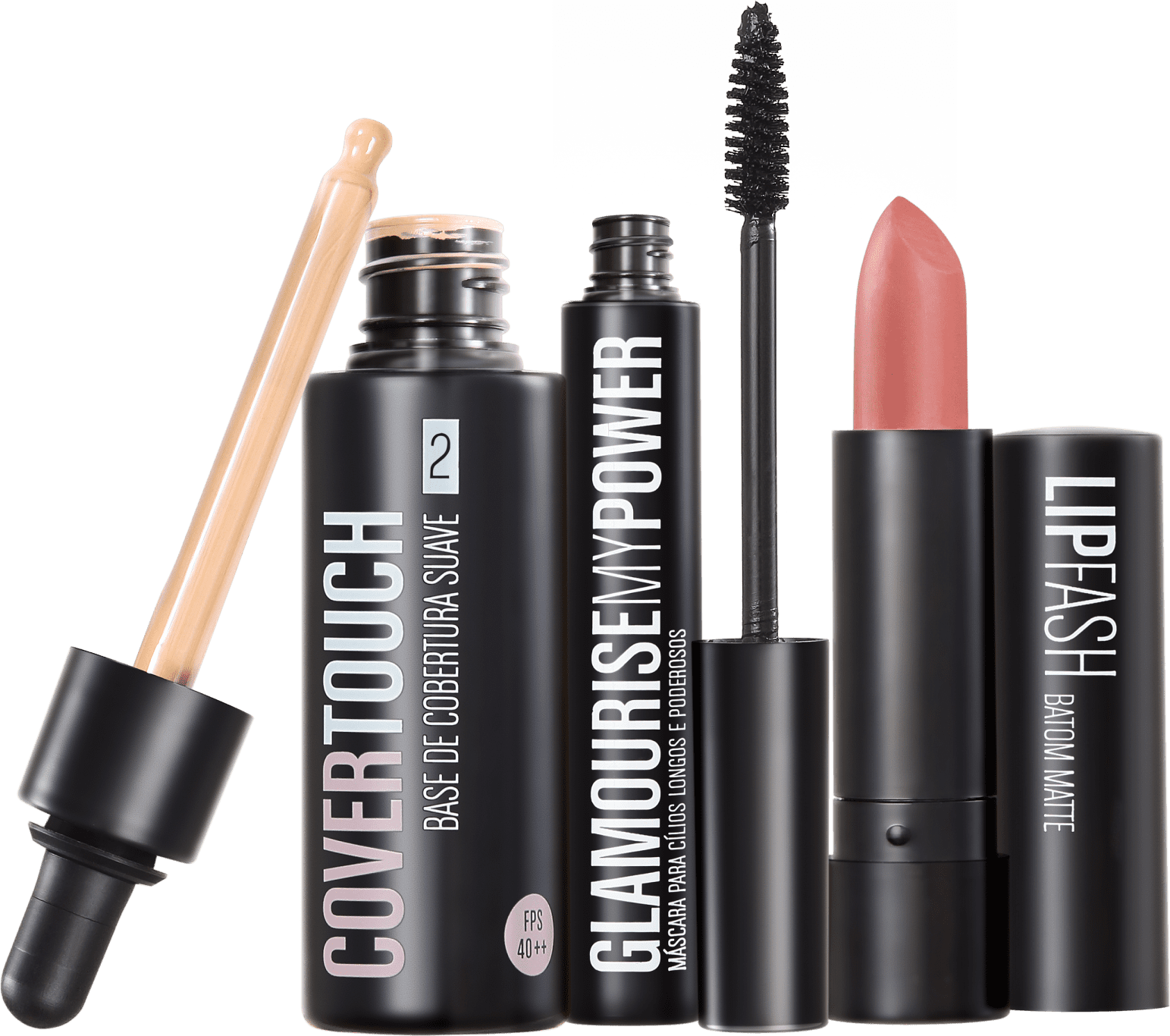 Kit Océane Cover Touch 2 Glamourise Lip Fash Gorgeous Nut (3 produtos)