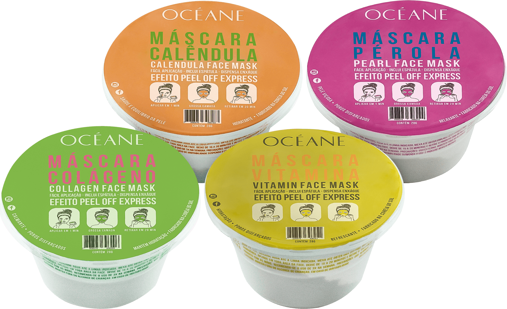 Kit Océane Máscaras Pele Perfeita (4 Produtos)