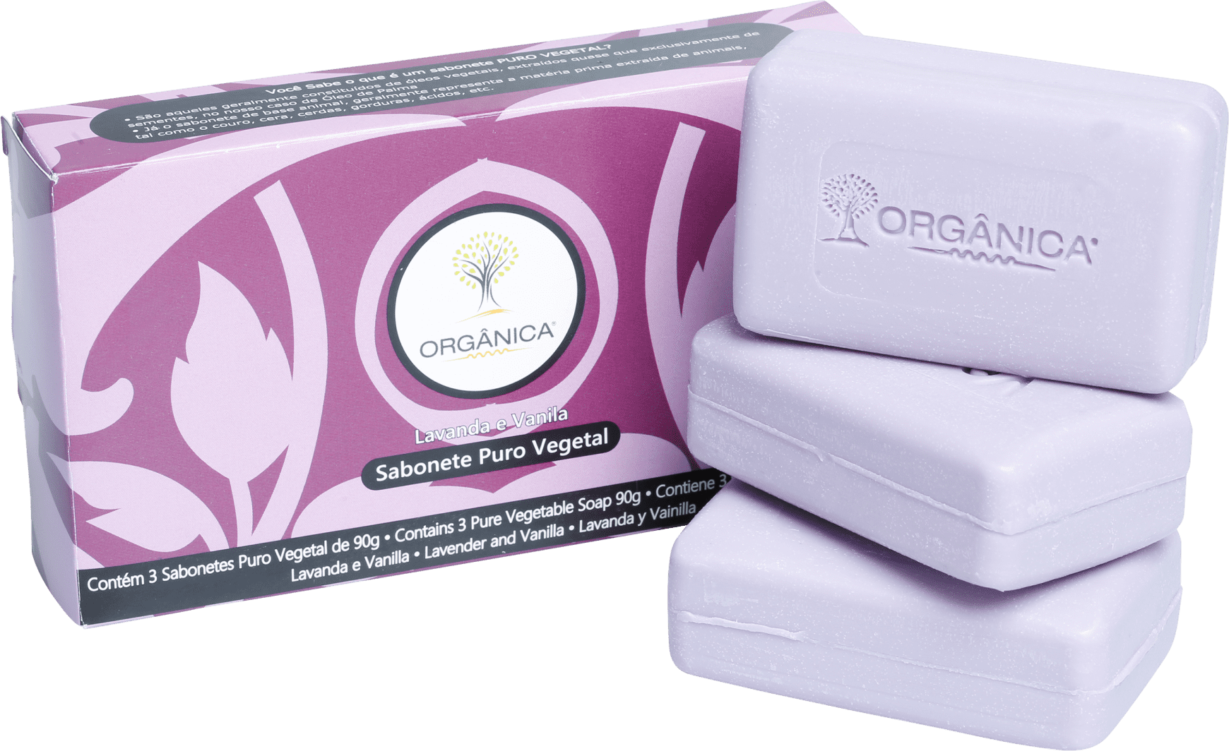 Kit Orgânica Lavanda e Vanilla - Sabonetes em Barra 3x90g