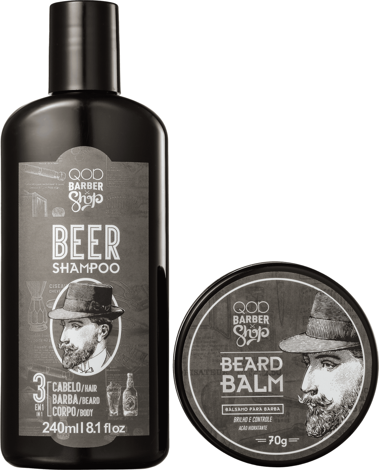 Kit QOD Barber Shop Beer Balm (2 Produtos)