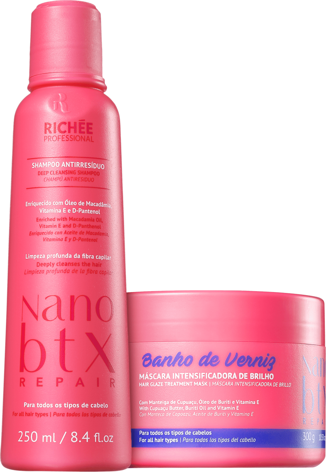 Kit Richée Professional Nano Botox Repair Banho de Verniz (2 Produtos)