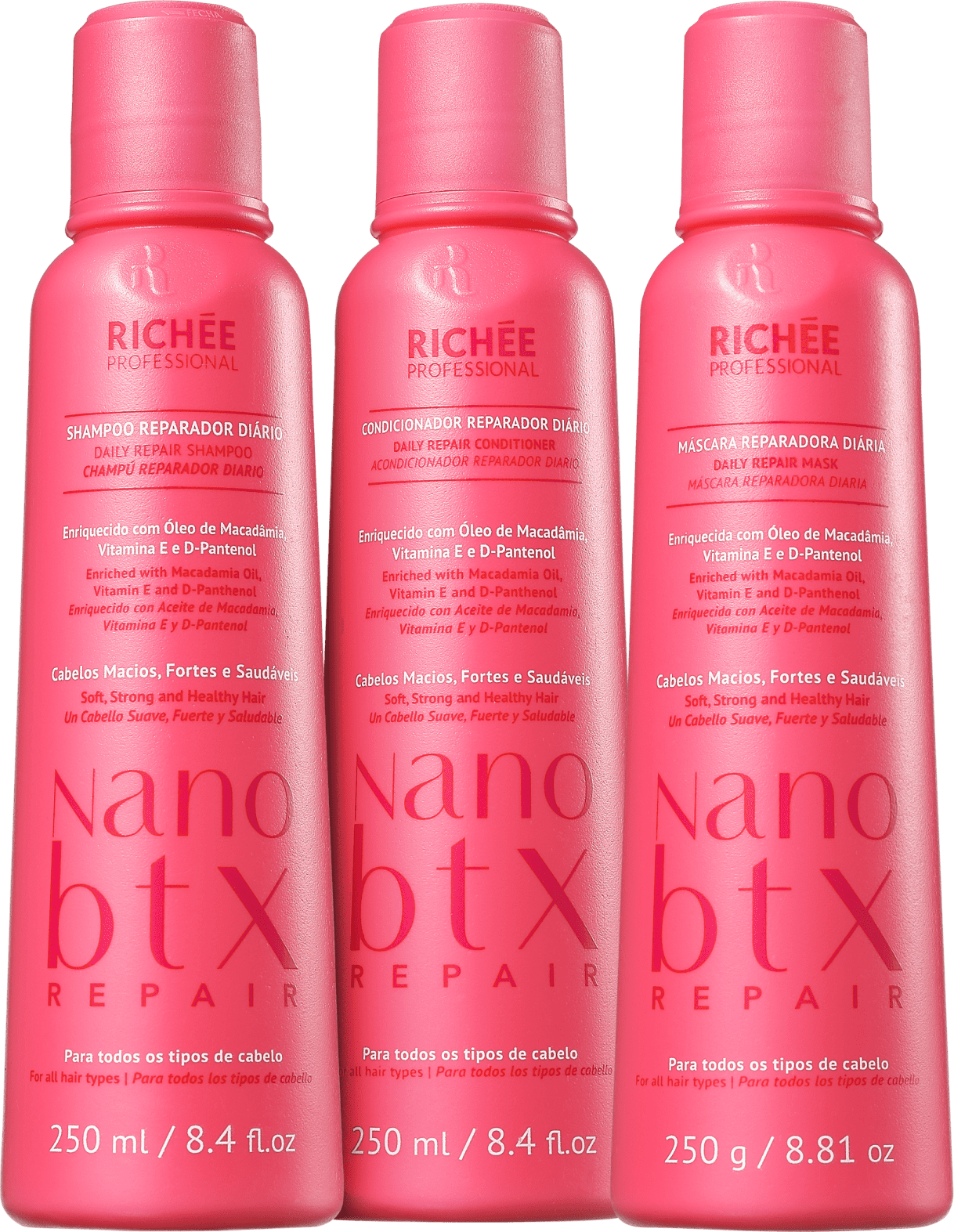 Kit Richée Professional Nano Botox Repair Tratamento Diário (3 Produtos)