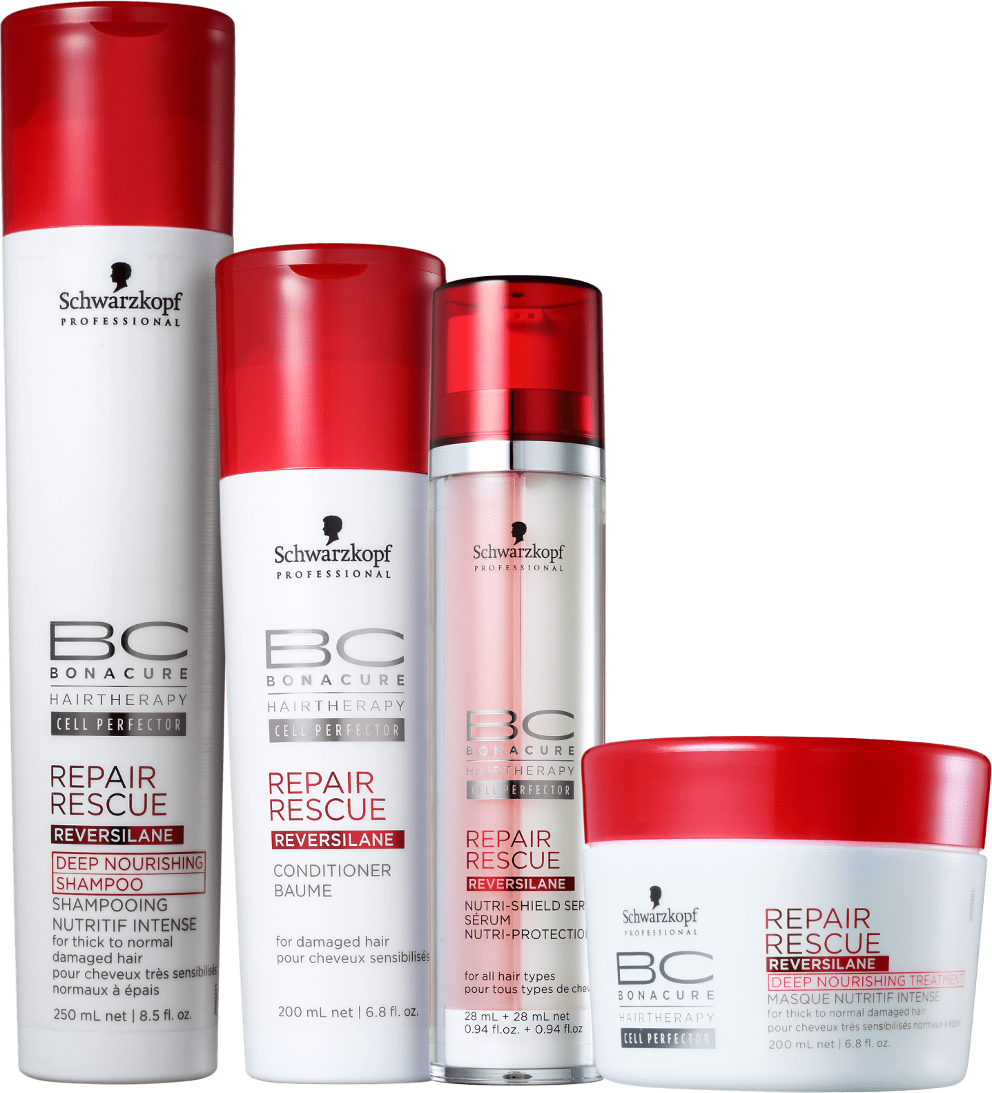 Kit Schwarzkopf Professional BC Bonacure Repair Rescue Reversilane Proteção Completa (4 Produtos)