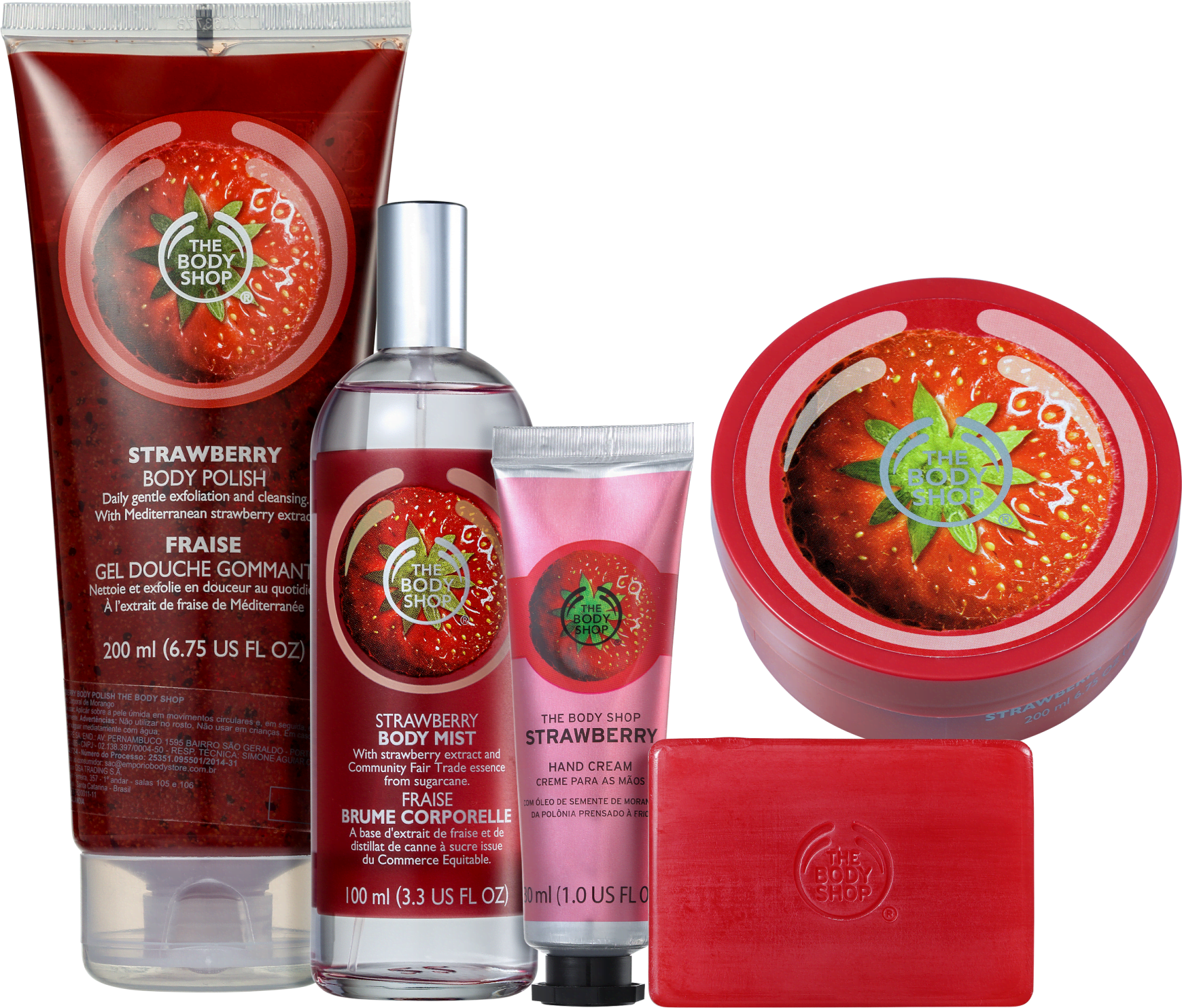 Kit The Body Shop Strawberry Hidratação Profunda (5 Produtos)