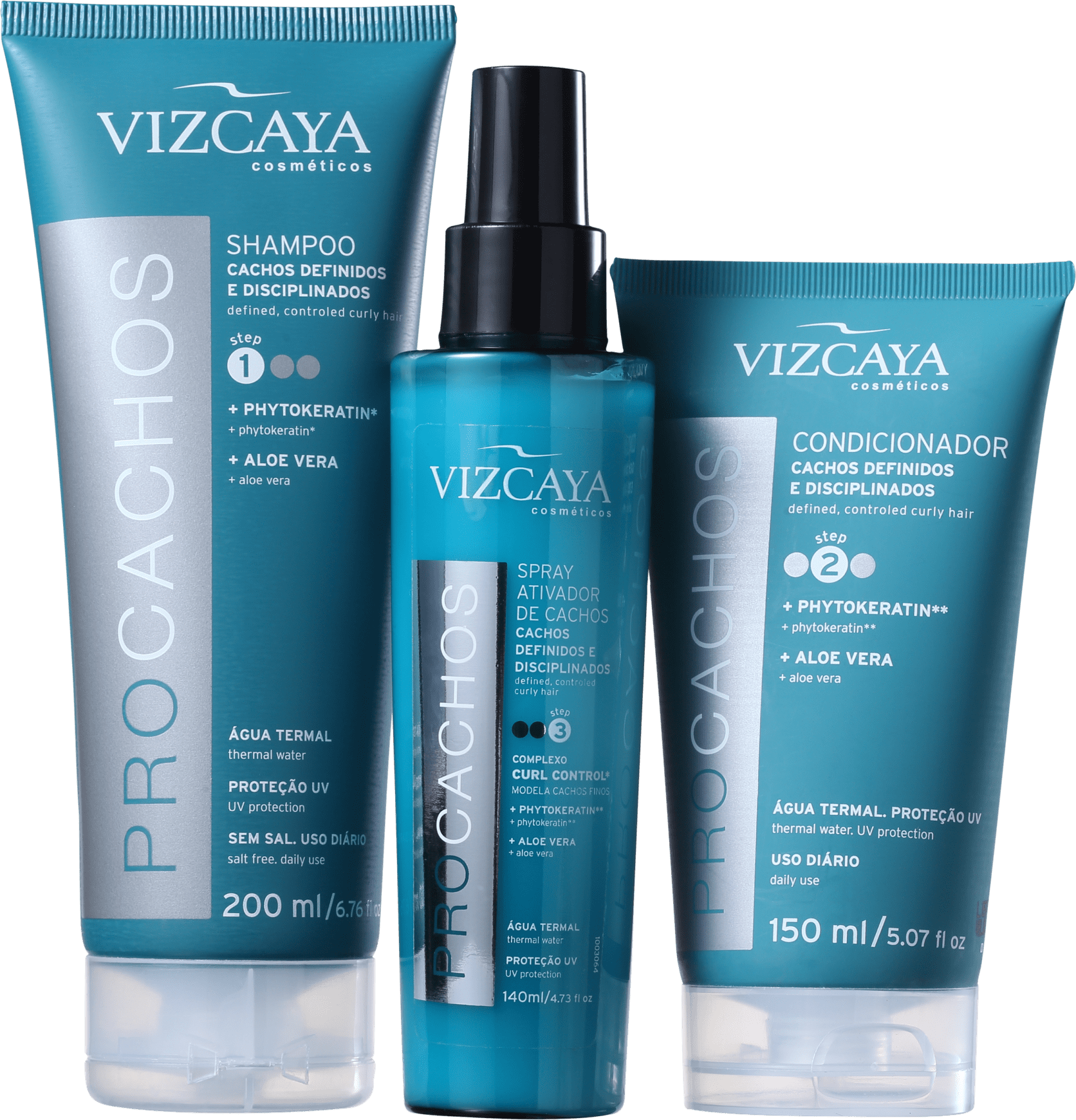 Kit Vizcaya ProCachos Definição Total (3 Produtos)
