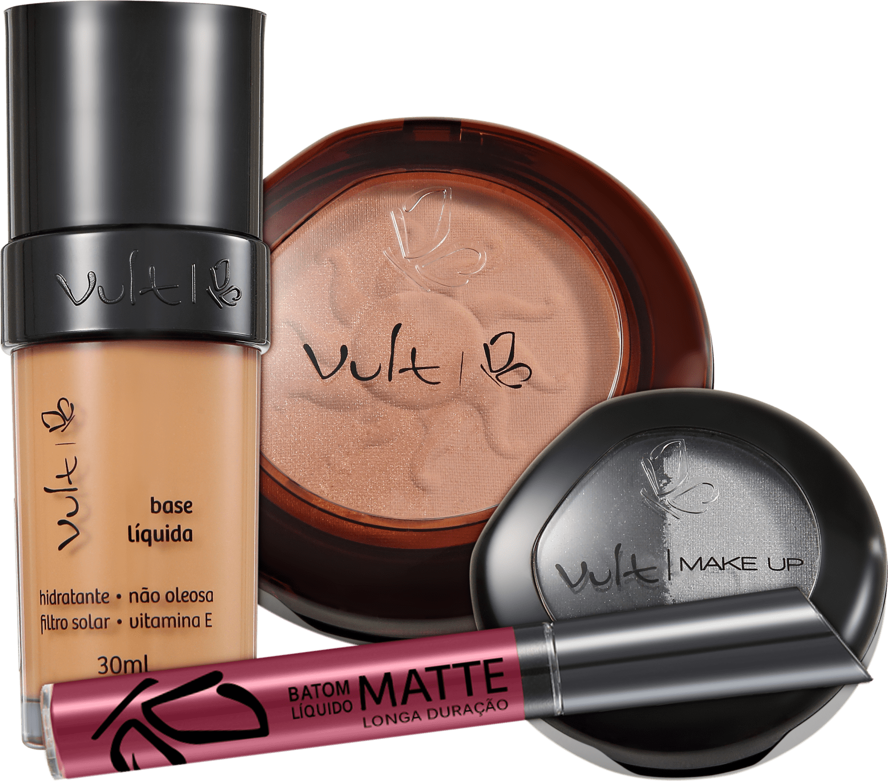 Kit Vult Make Up 04 Marrom Duo Soleil Matte (4 produtos)