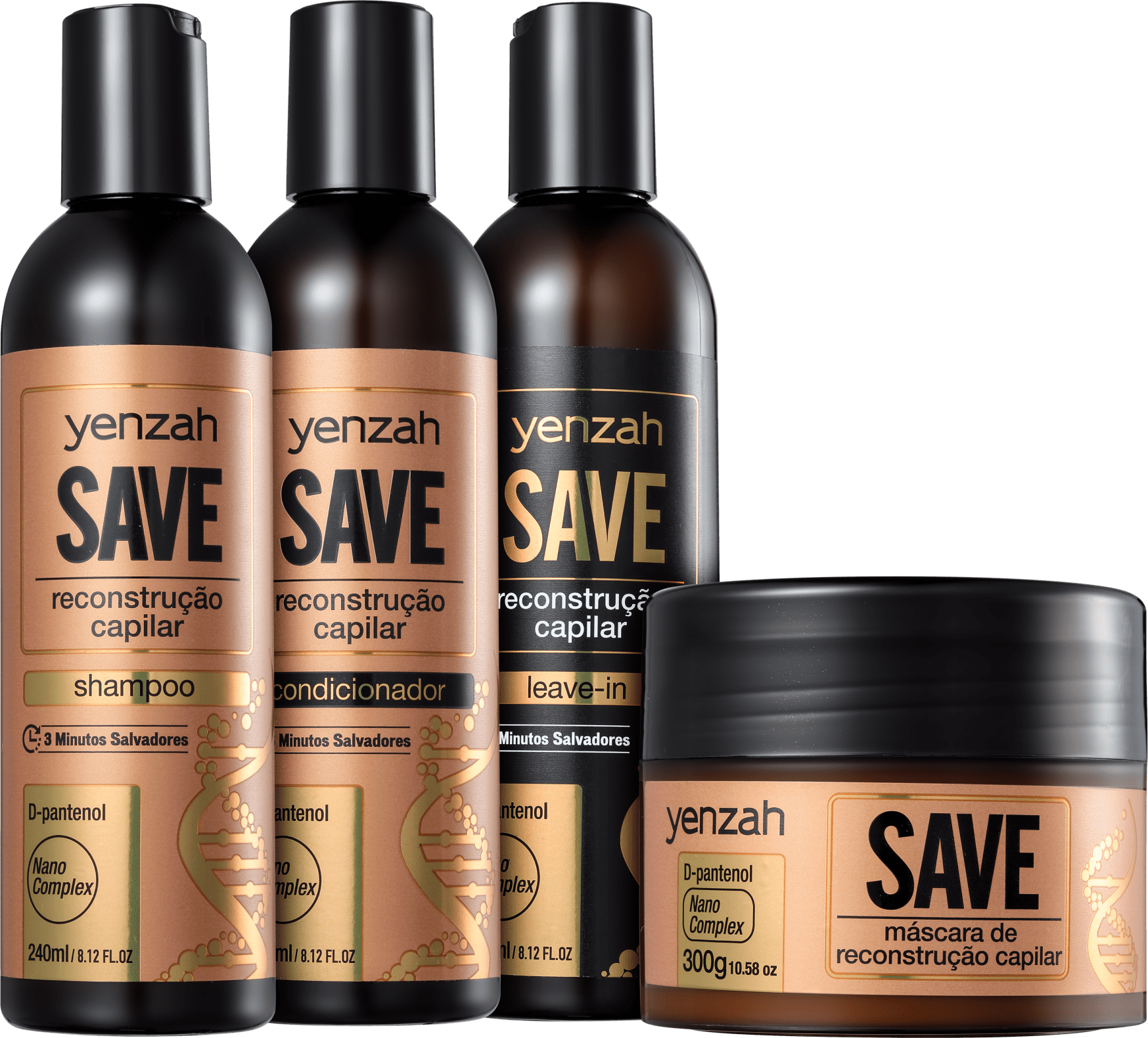 Kit Yenzah Save Reconstrução Capilar Completo (4 Produtos)