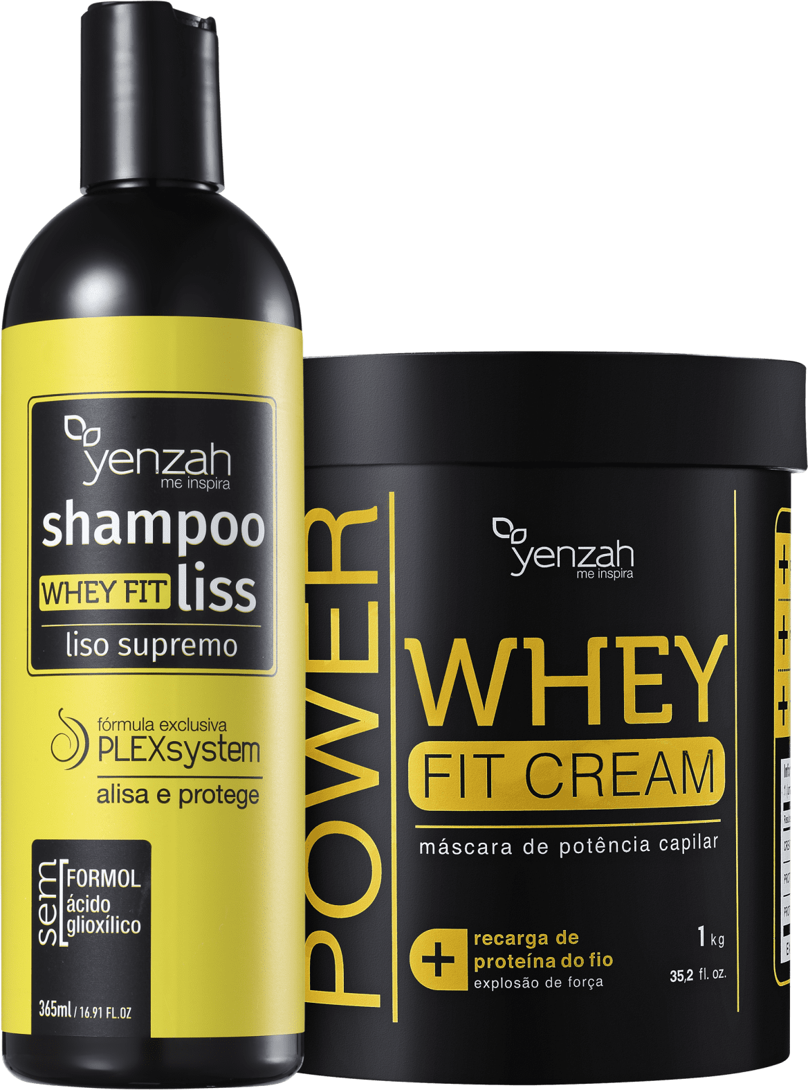 Kit Yenzah Power Whey Fit Cream Liso Supremo Tratado (2 Produtos)