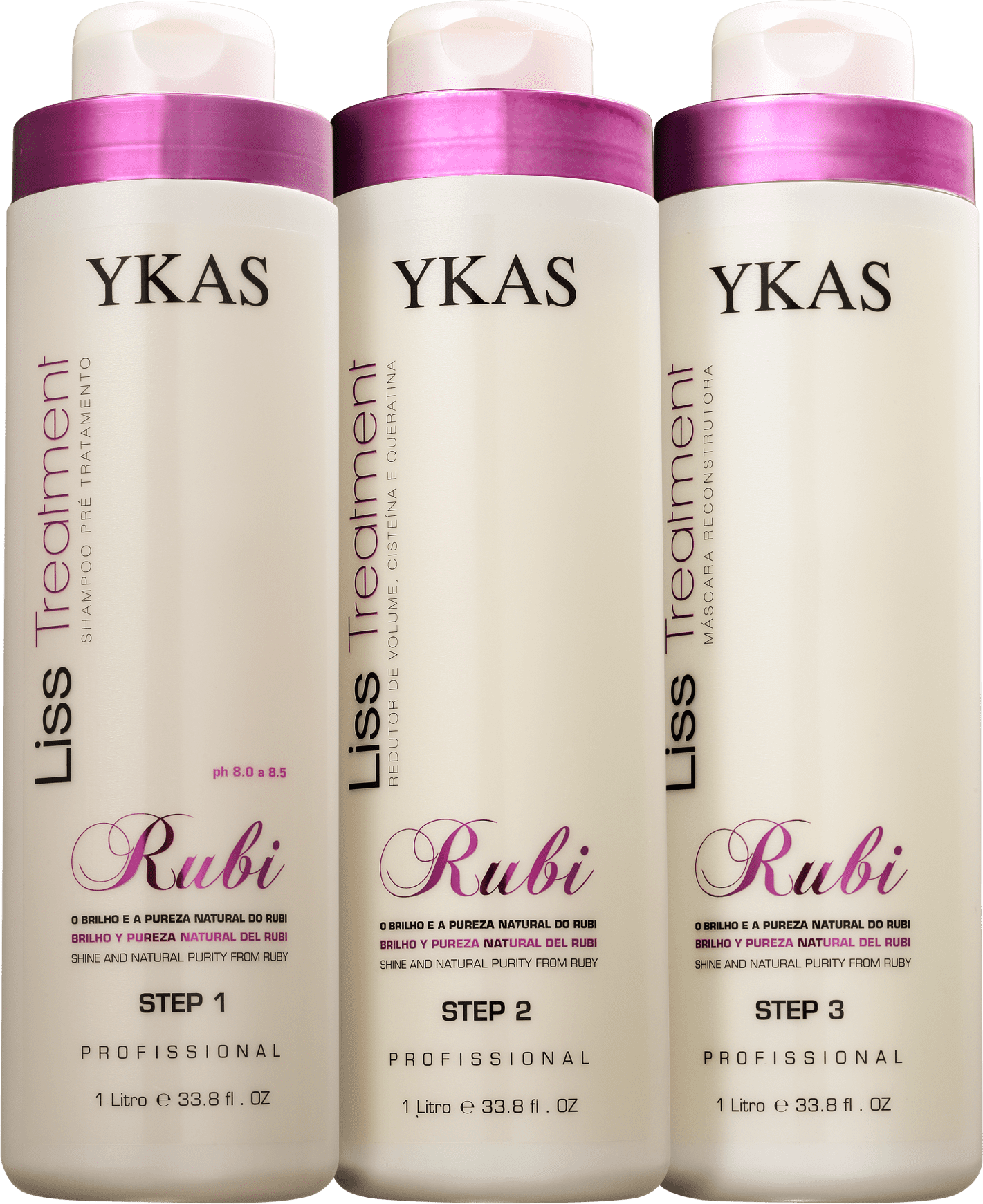 Kit YKAS Liss Treatment Rubi (3 Produtos)