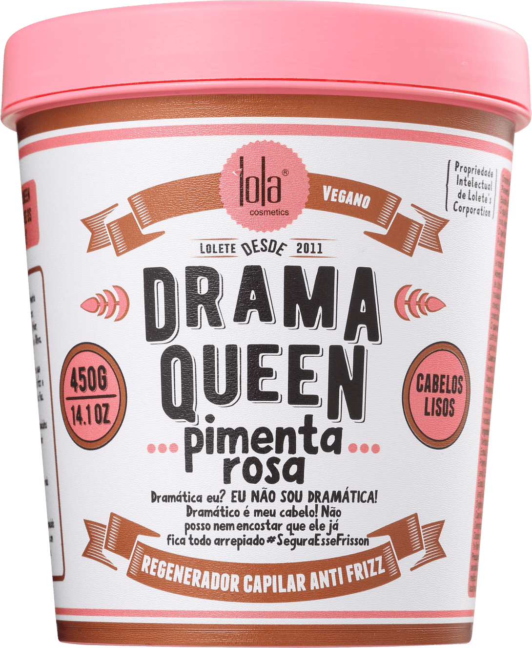 Lola Cosmetics Drama Queen Pimenta Rosa - Máscara Capilar 450g