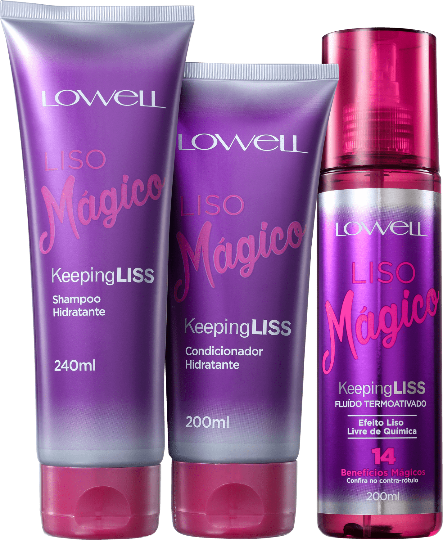 Kit Lowell Keeping Liss Liso Mágico Intenso (3 Produtos)