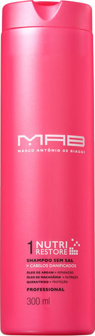 MAB Marco Antônio de Biaggi Nutri Restore - Shampoo sem Sal 300ml