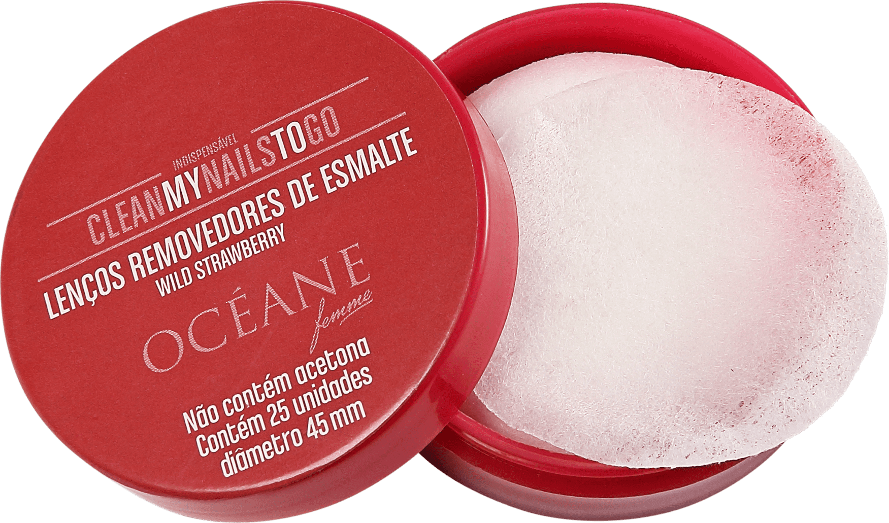 Océane Clean My Nails To Go Wild Strawberry - Lenço Removedor de Esmalte (25 unidades)
