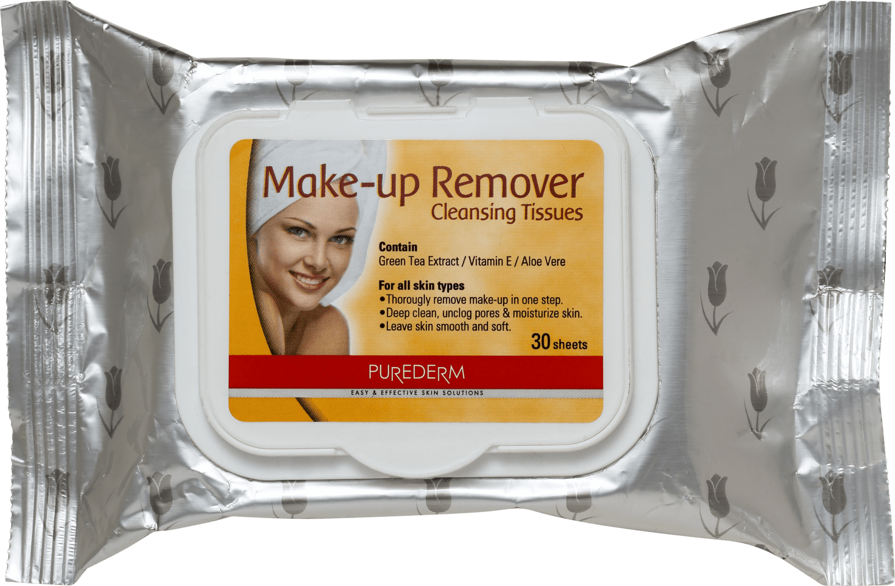 Purederm Makeup Remover Cleansing Tissues - Lenço Demaquilante (30 Unidades)