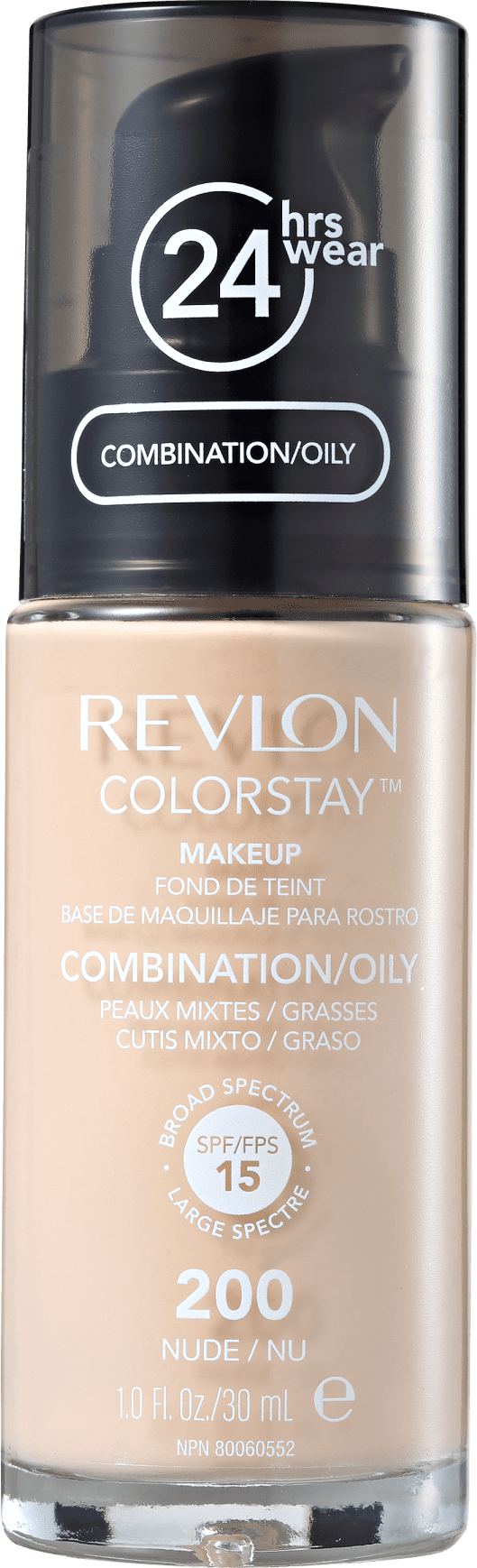 Revlon ColorStay 24 Horas Pele Mista à Oleosa FPS15 200 Nude - Base Líquida 30ml