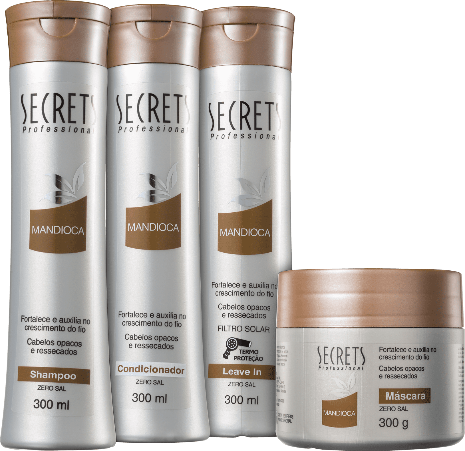 Kit Secrets Professional Mandioca Leave-in (4 Produtos)