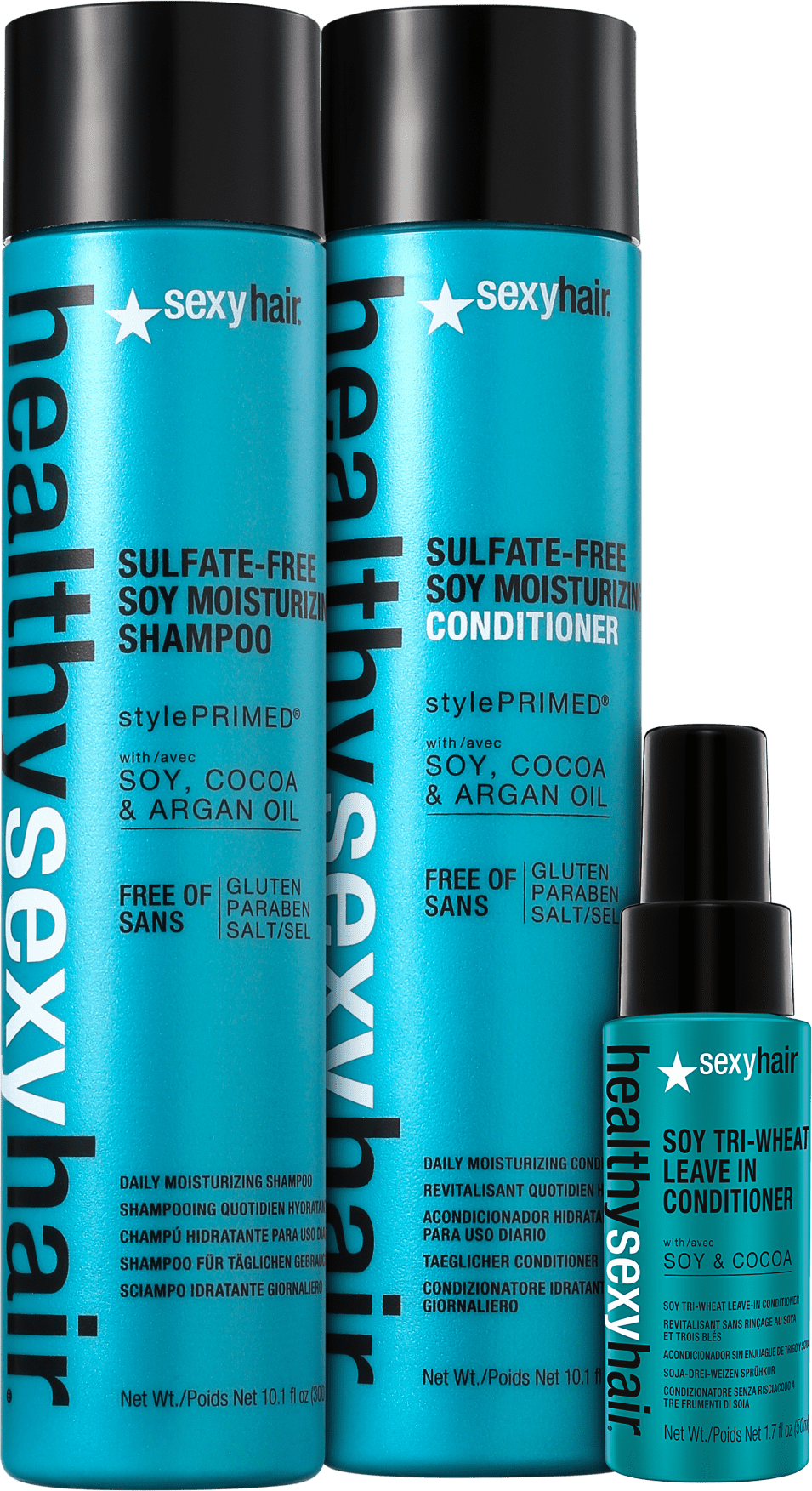 Kit Sexy Hair Healthy Soy Moisturizing Triplo (3 Produtos)
