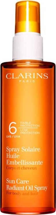 Clarins Sun Care Radiant Oil Spray Spf 6 - Óleo Solar para Cabelo e Corpo 150ml