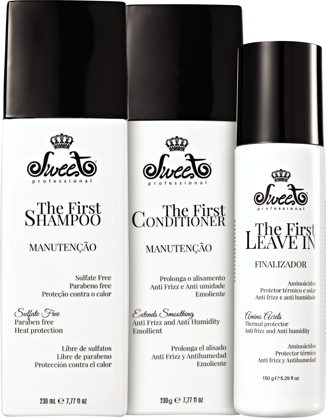Kit Sweet Hair The First Manutenção Leave-in Triplo (3 Produtos)