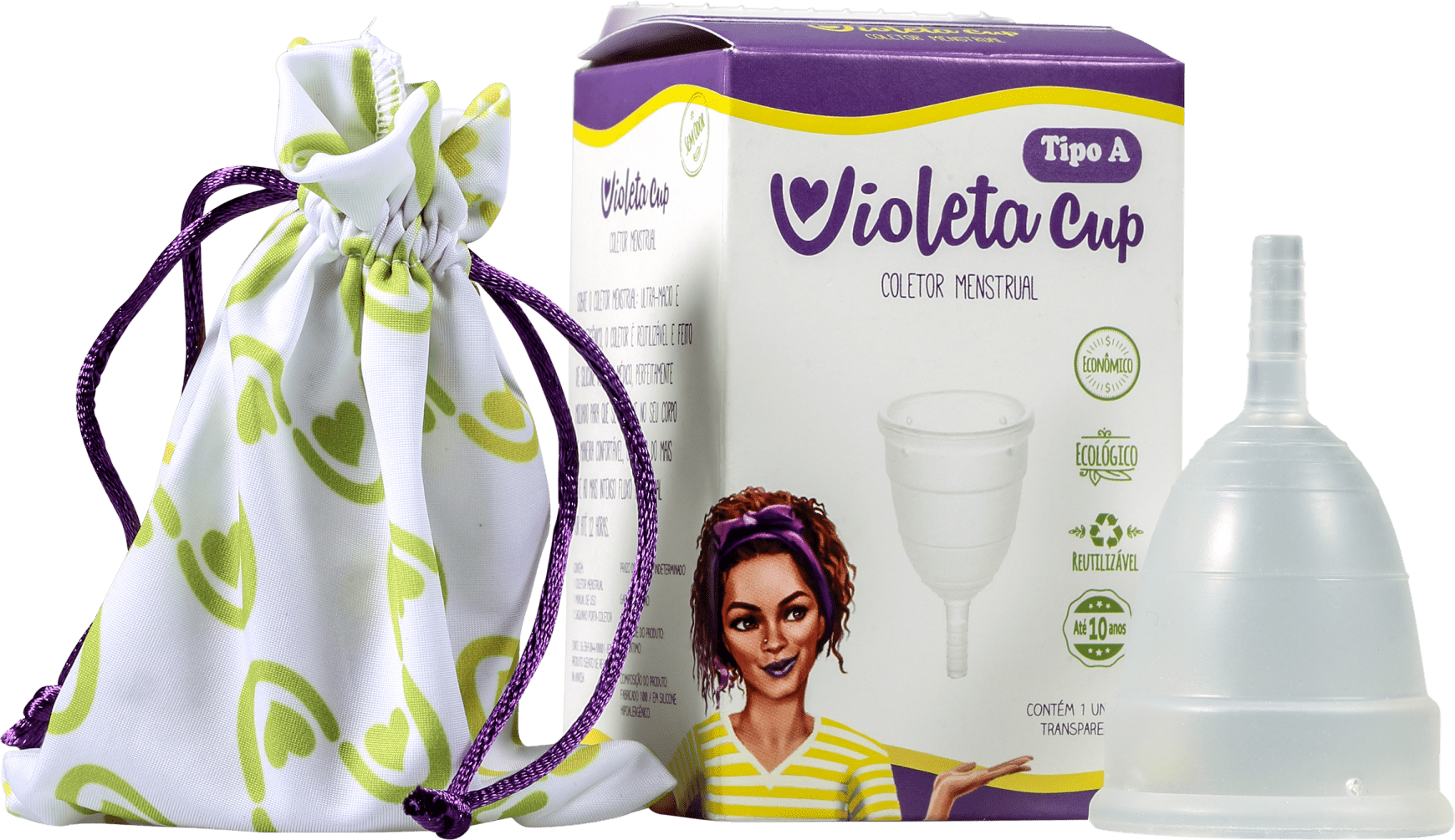 Violeta Cup Transparente Tipo A (+30 anos ou com filhos) - Coletor Menstrual