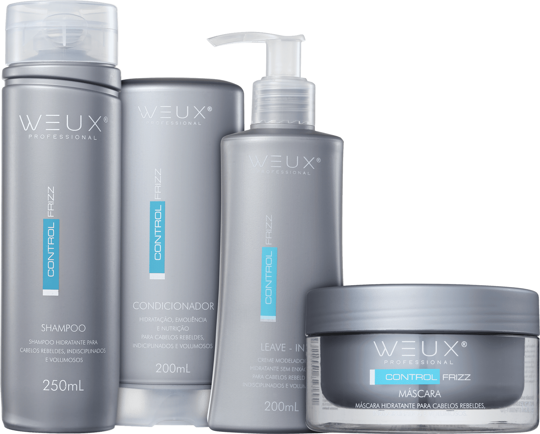 Kit WEUX Professional Control Frizz Leave-in (4 Produtos)
