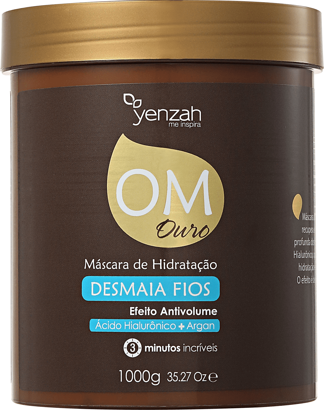 Yenzah OM Ouro Desmaia Fios - Máscara de Hidratação 1000g
