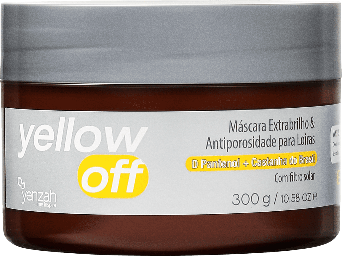Yenzah Yellow Off Extrabrilho e Antiporosidade - Máscara Capilar 300g