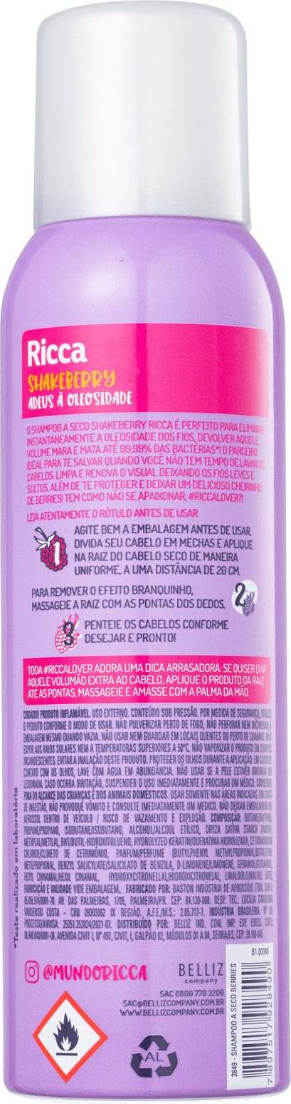 Shampoo a Seco Ricca Shakeberry | Beleza na Web