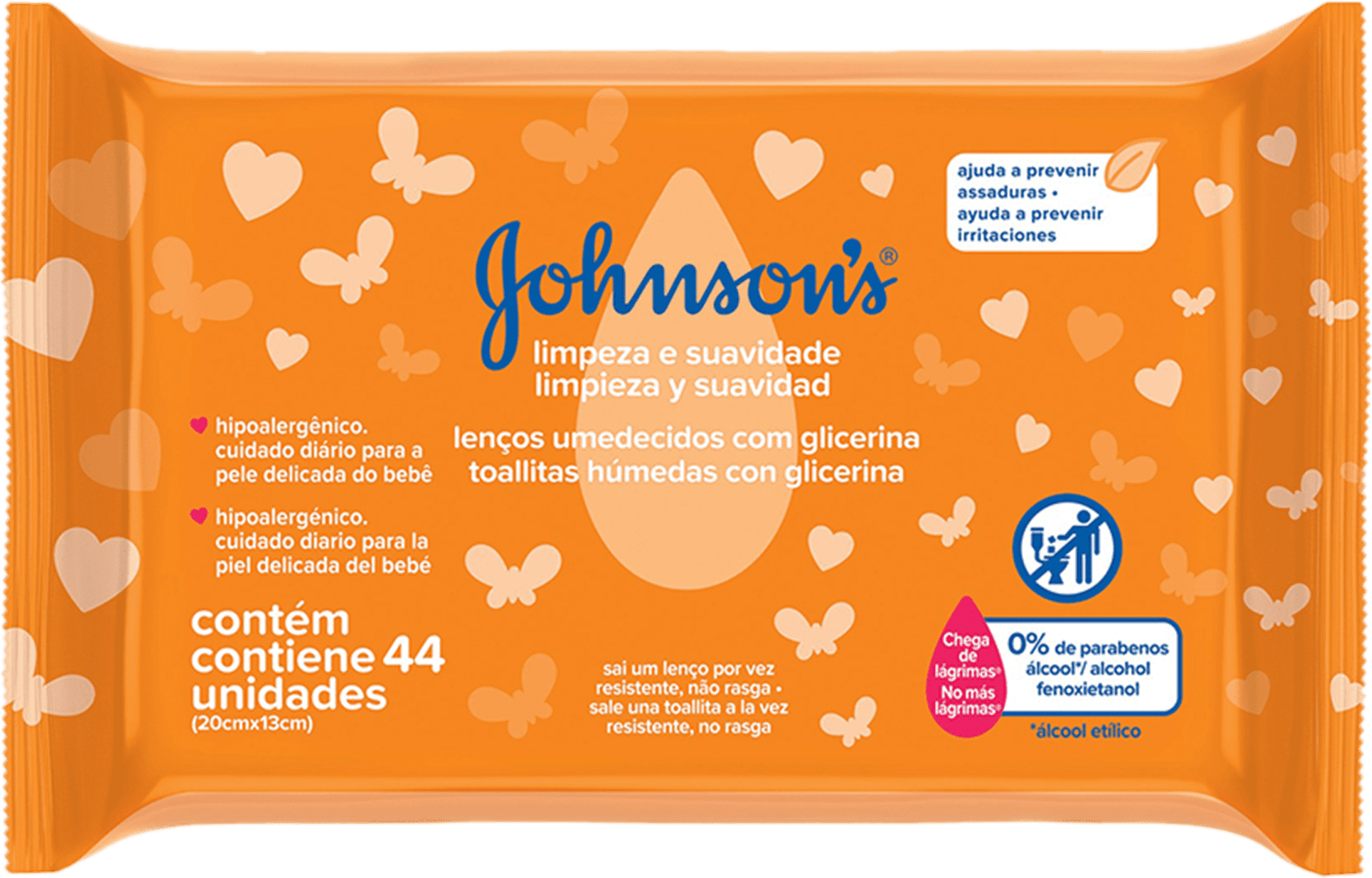 Lenços de Limpeza Johnson's Baby Limpeza e Suavidade Beleza na 