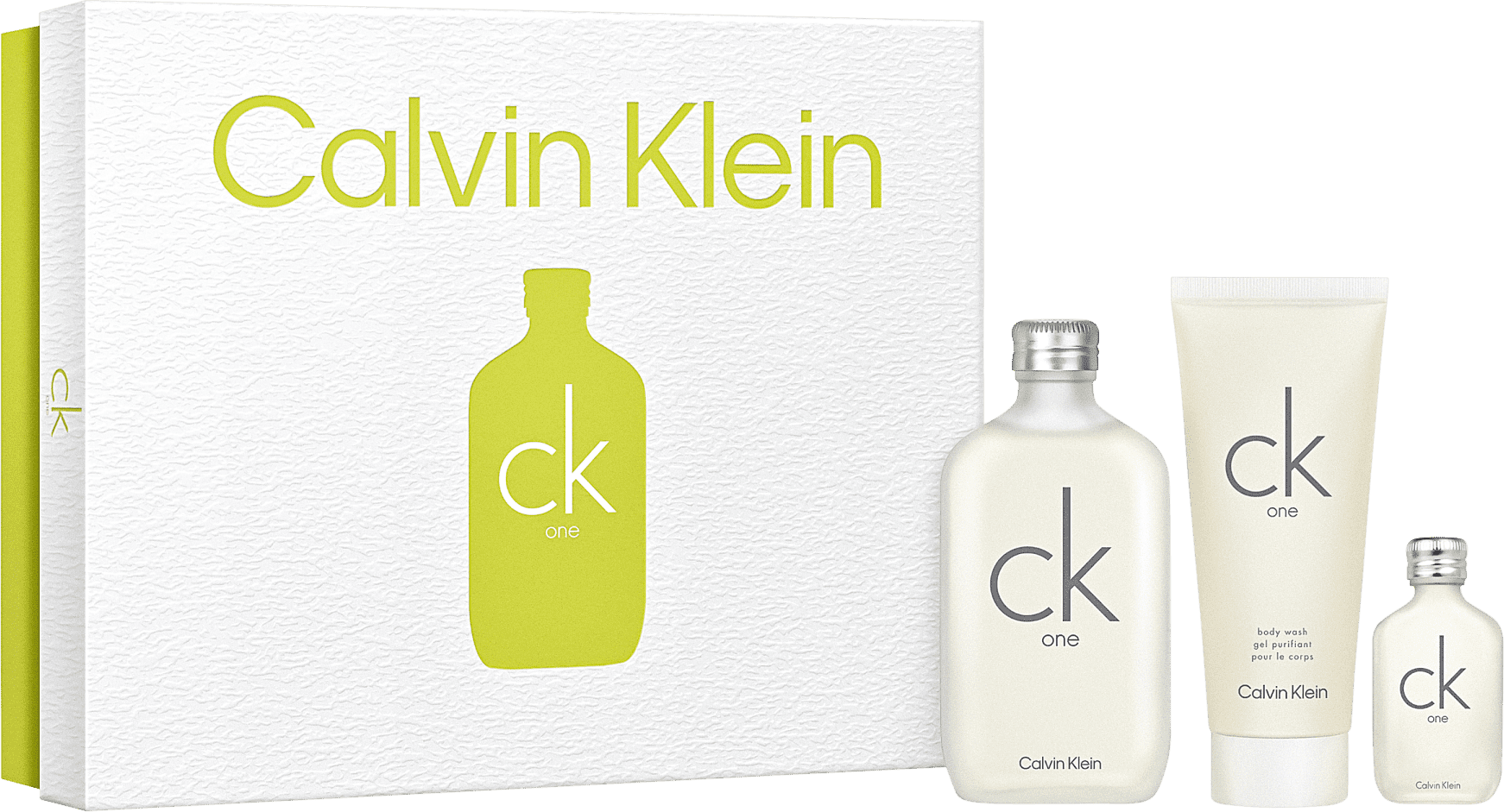 Kit Conjunto Calvin Klein One Unissex - EDT 100ml + EDT 15ml + Gel de Banho  100ml