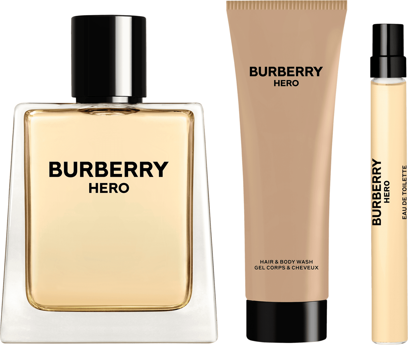 Conjunto Hero Burberry Masculino Eau de Toilette 100ml Eau de Toilette  10ml Shower Gel 75ml