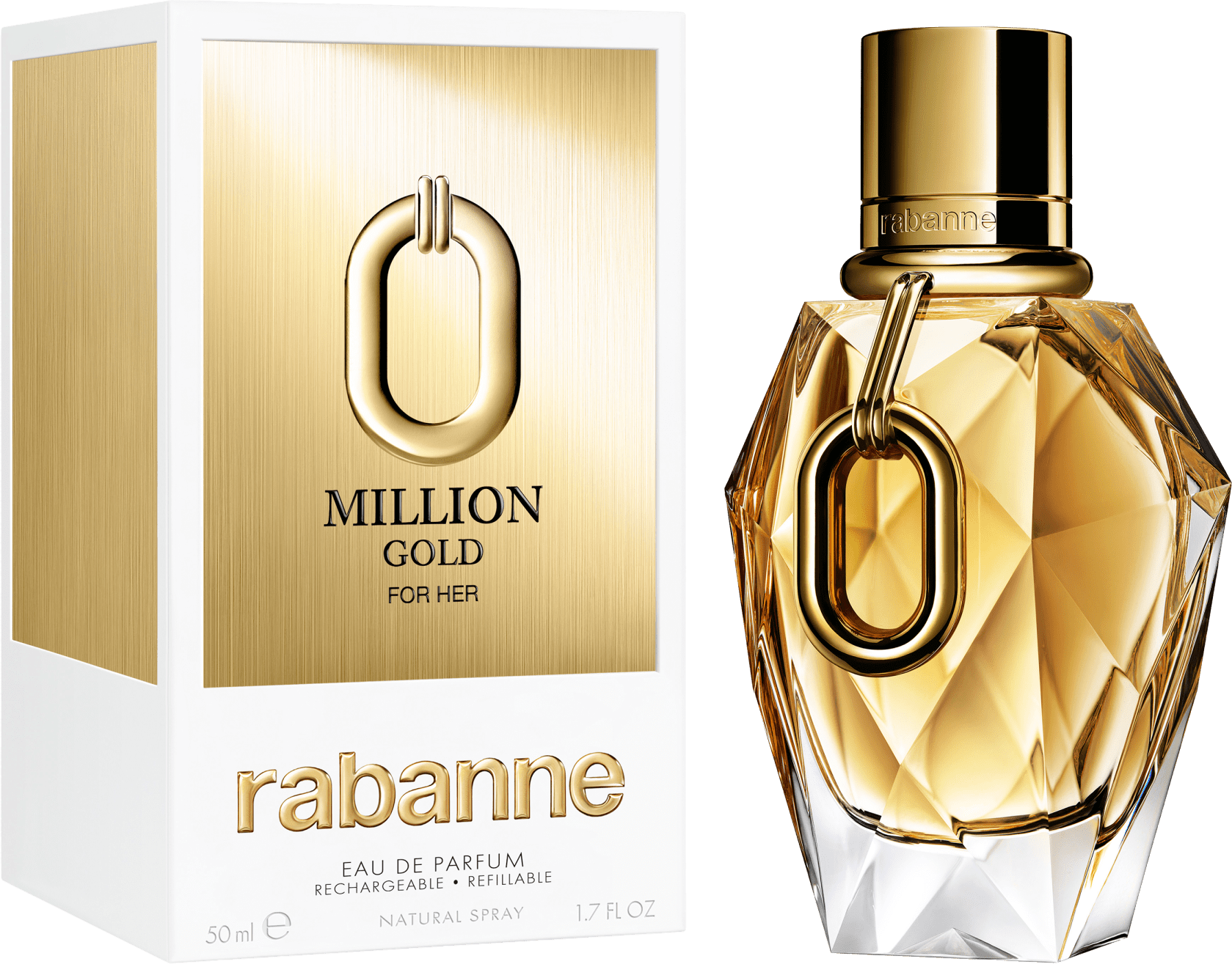 Perfume Million Gold For Her Rabanne Refillable 50ml Beleza na Web