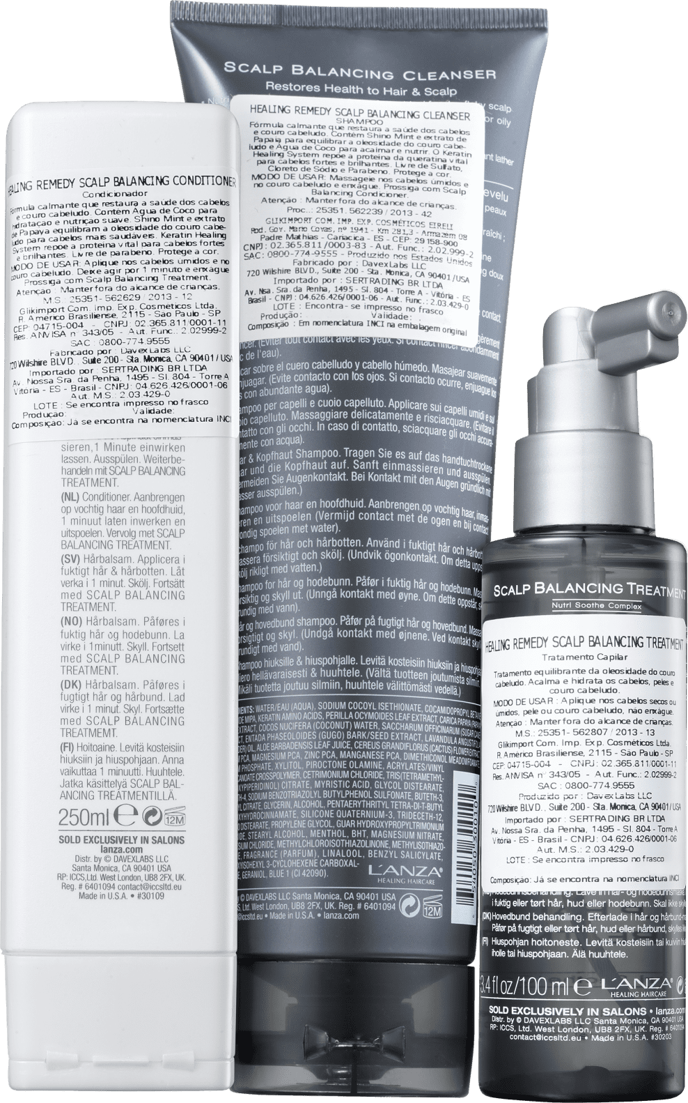 Kit L'Anza Healing Remedy Scalp Balancing Cleanser de Tratamento (3 Produtos)