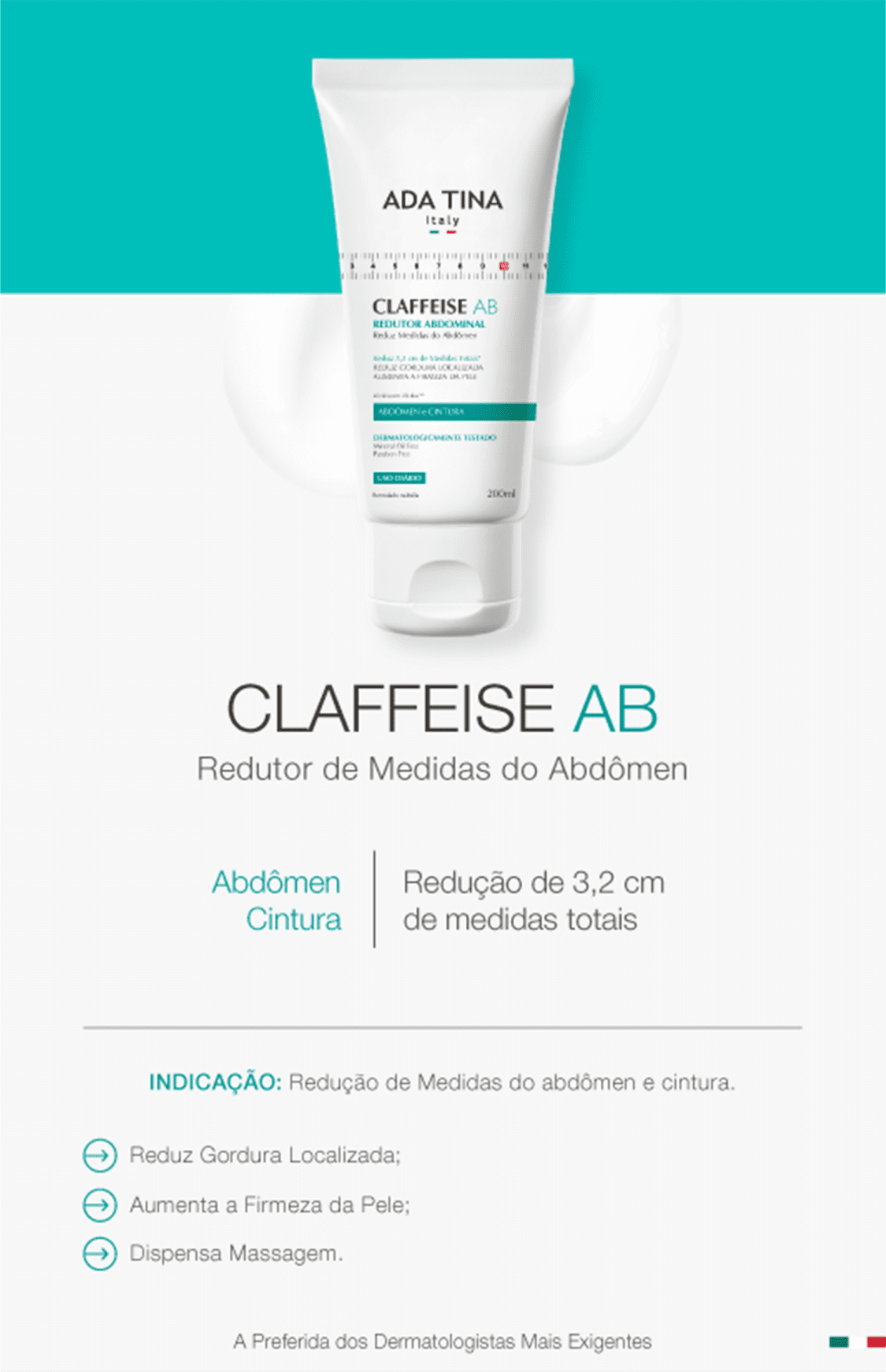 Ada Tina Claffeise AB - Creme Redutor de Medidas 200ml
