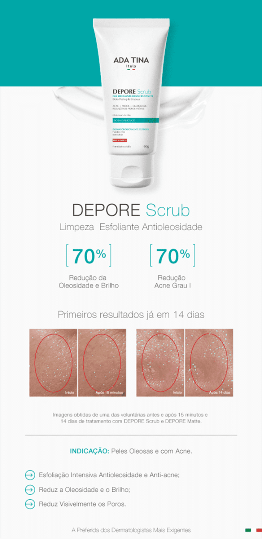 Ada Tina Depore Scrub - Gel Esfoliante Facial 60g