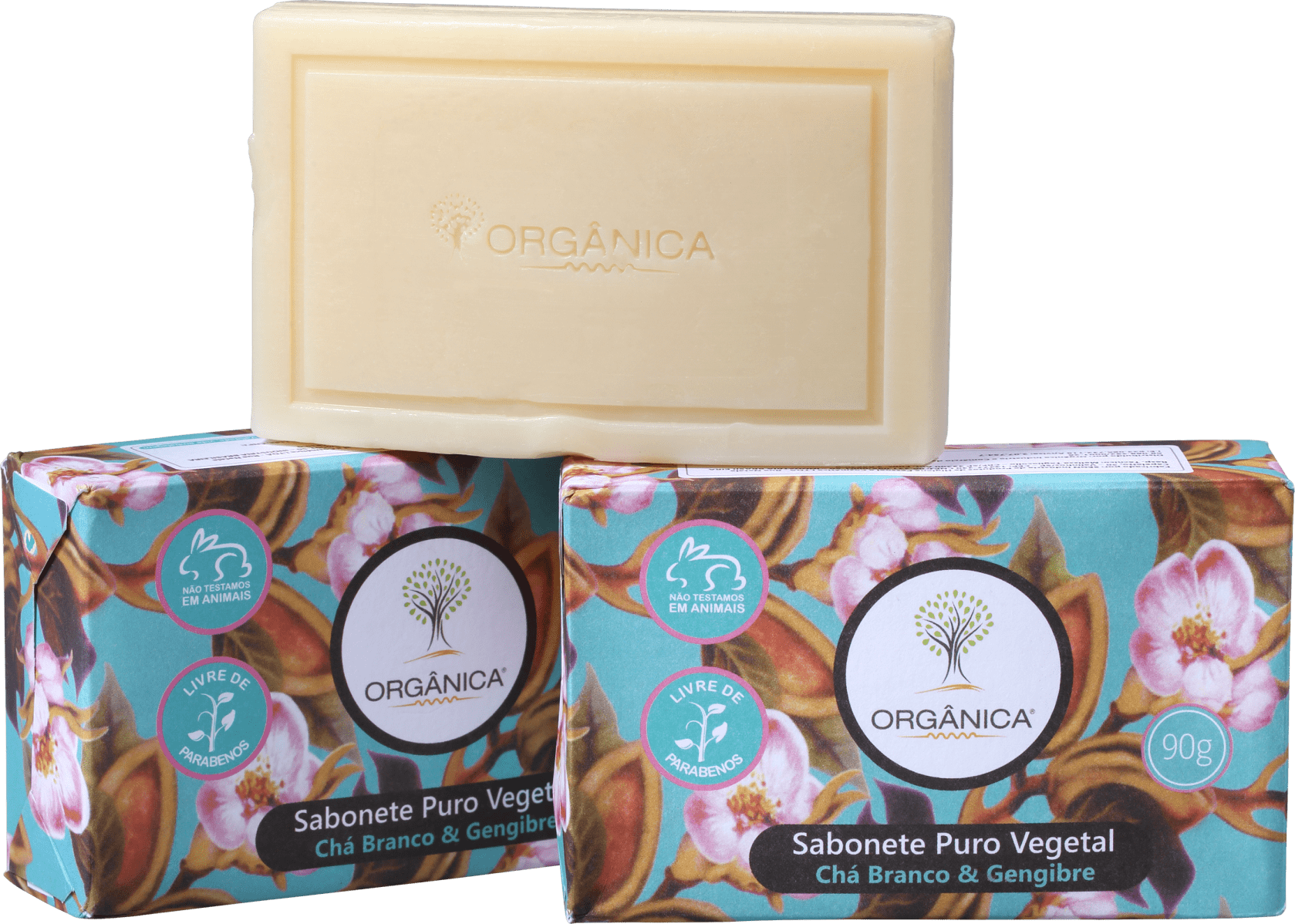 Kit Orgânica Chá Branco e Gengibre - Sabonetes em Barra 3x90g