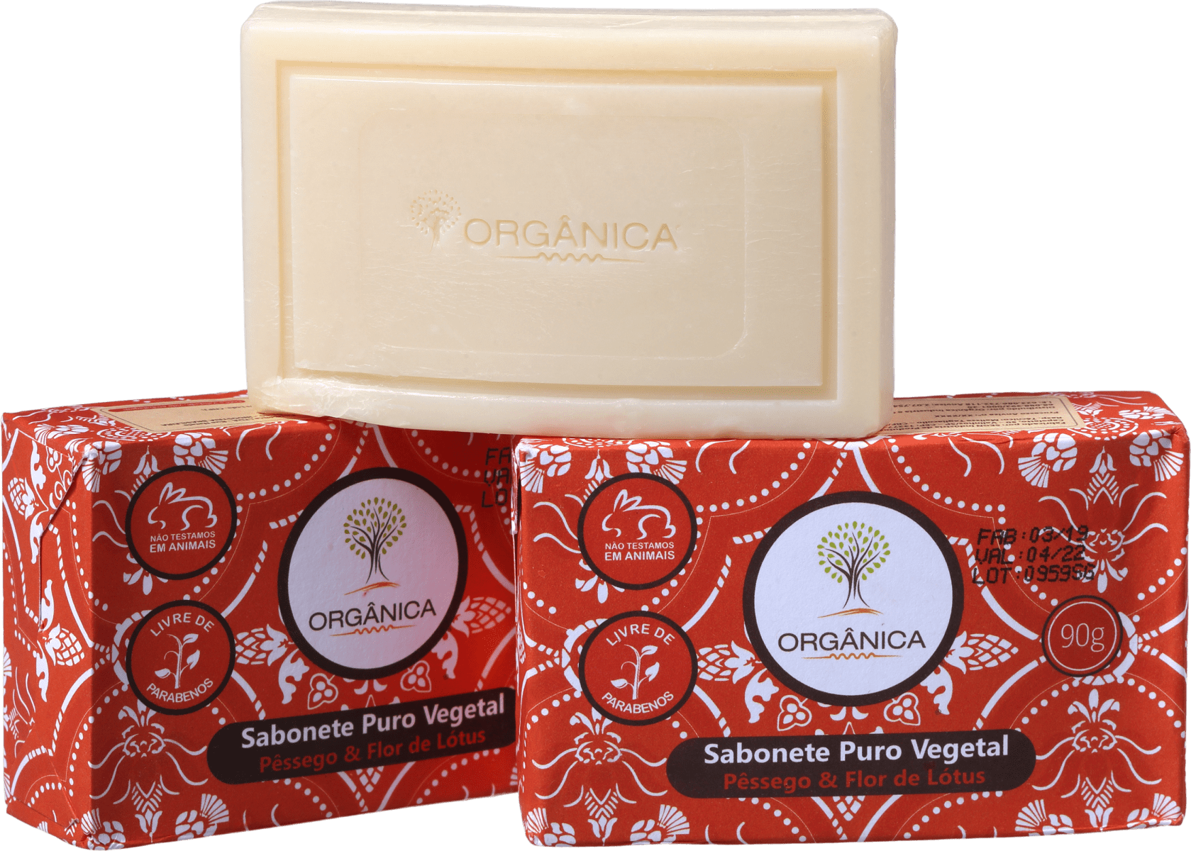 Kit Orgânica Pêssego e Flor de Lótus - Sabonetes em Barra 3x90g
