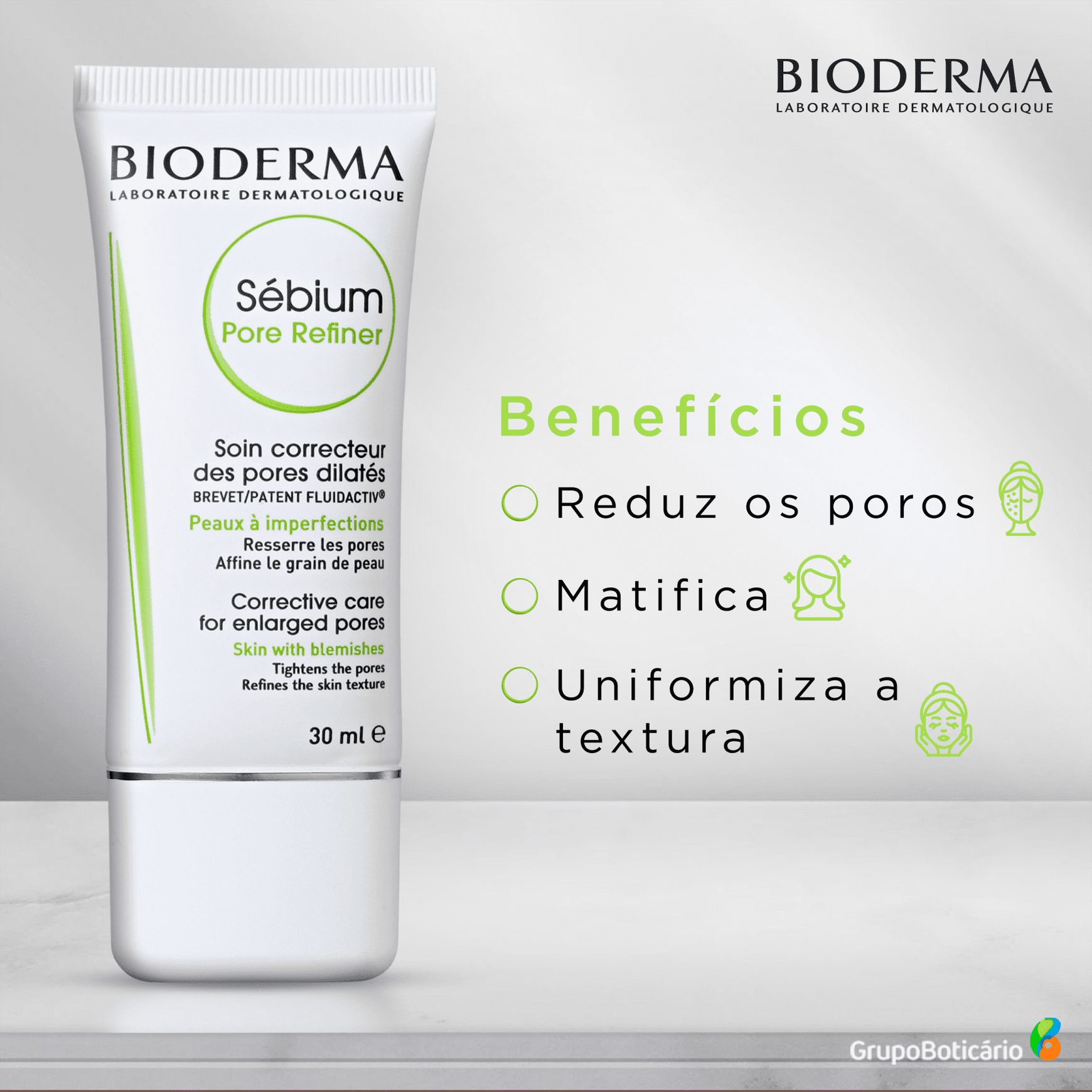 Sébium Pore Refiner Bioderma Sérum Corretor De Poros E Brilho Para Peles  Oleosas E Acneicas 30ml - PanVel Farmácias