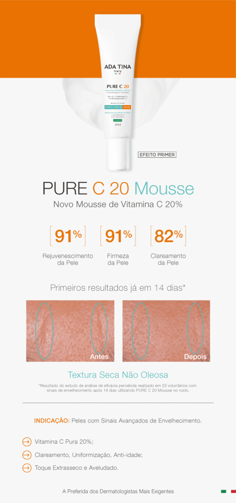 Ada Tina Pure C 20 - Mousse Anti-Idade 30ml