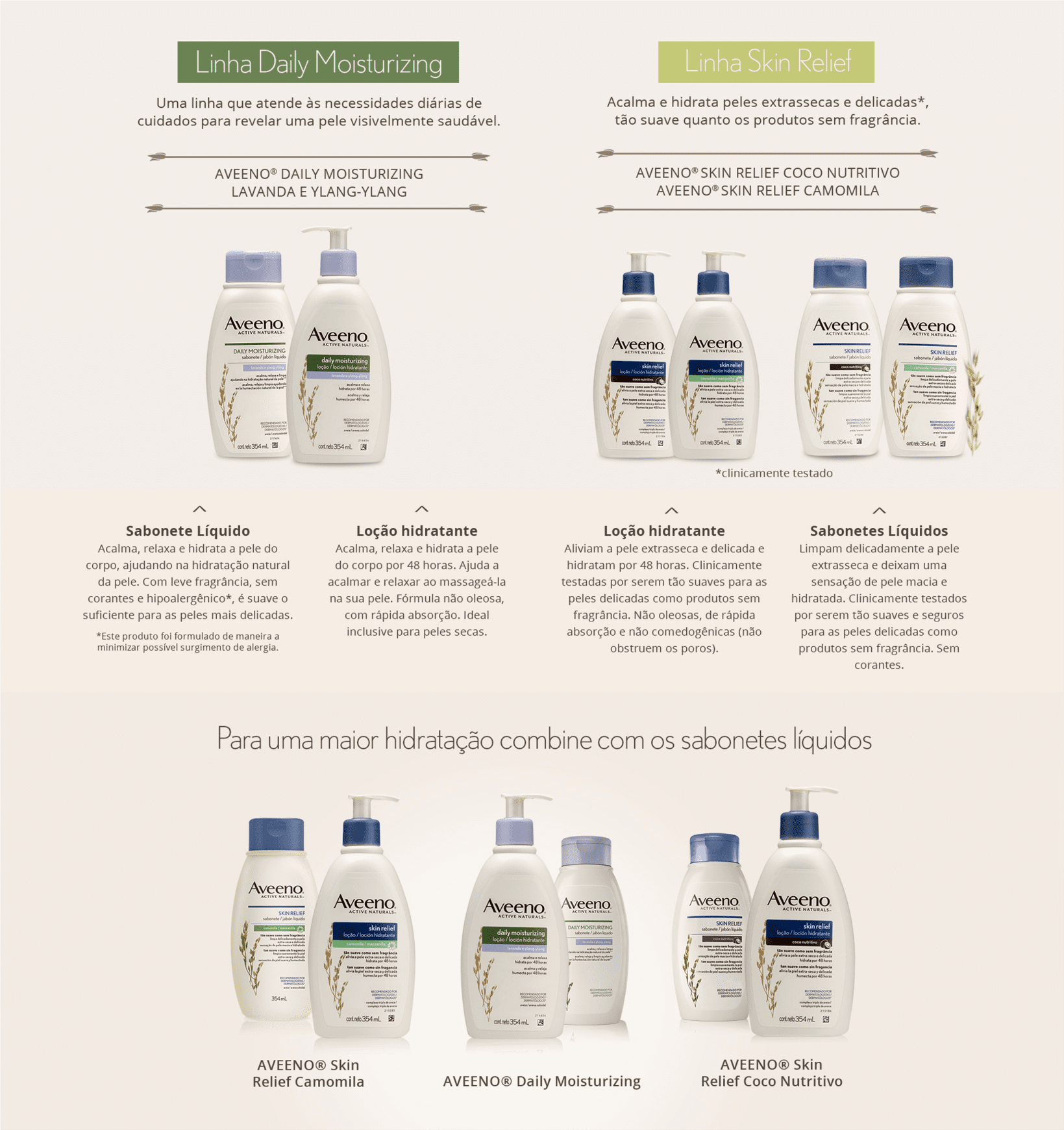 Aveeno Daily Moisturizing Lavanda e Ylang - Loção Hidratante Corporal 354ml
