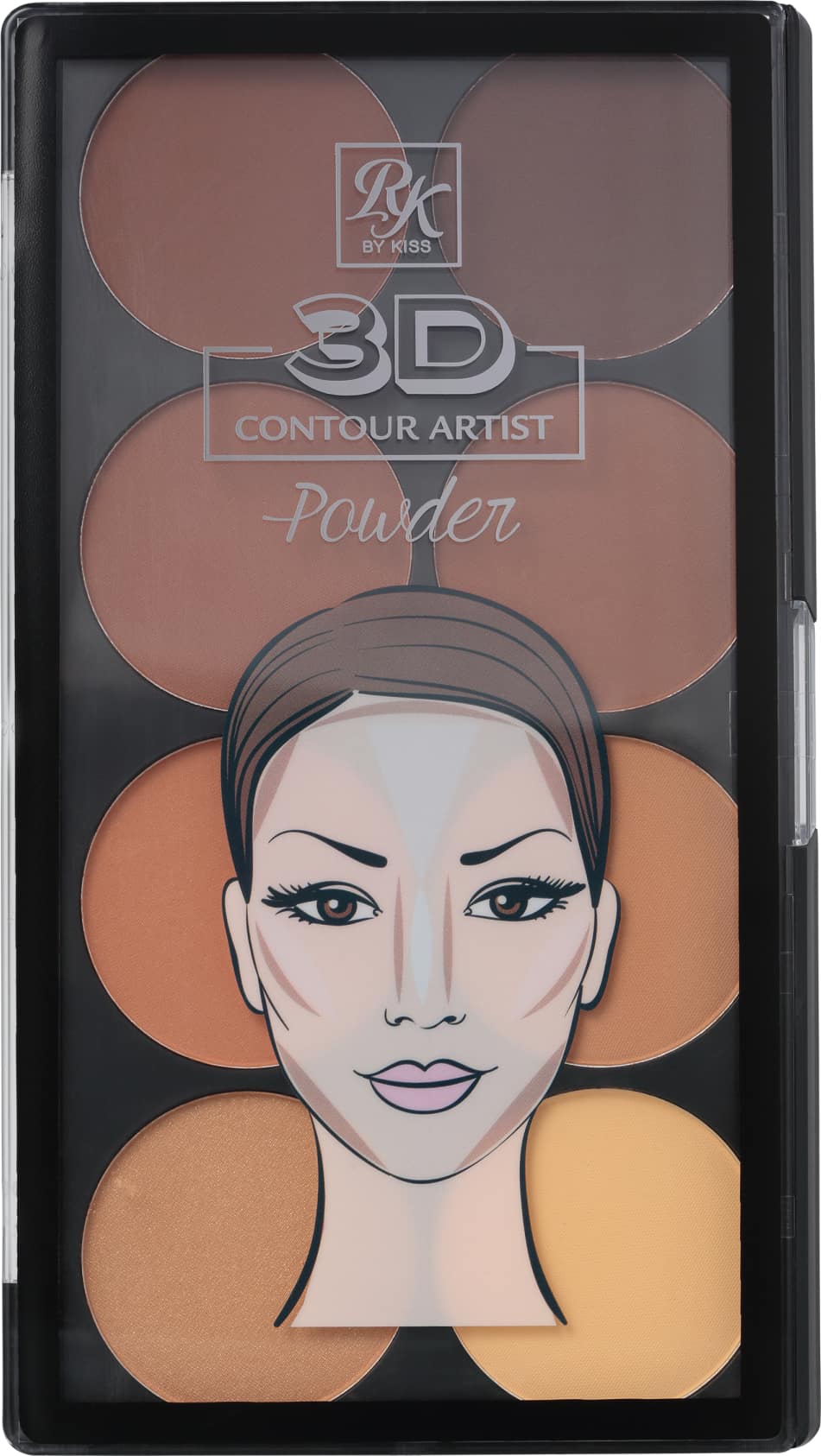 Kiss New York Ruby Kisses 3D Contour Artist Powder Medium Dark - Paleta de Contorno 28,8g