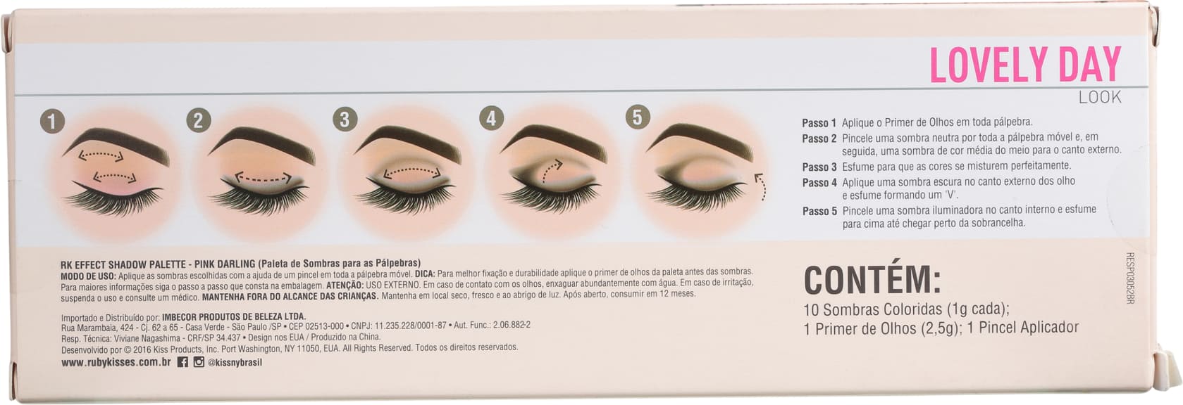 Kiss New York Ruby Kisses Pink Darling - Paleta de Sombras 6g