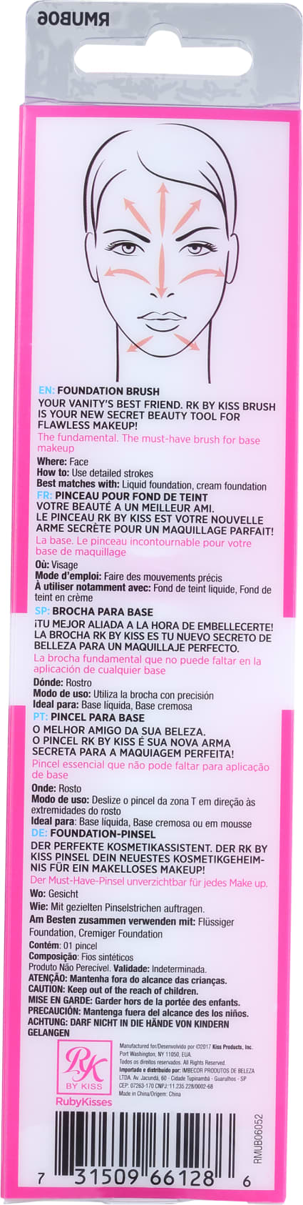 Kiss New York Ruby Kisses - Pincel para Base 16g
