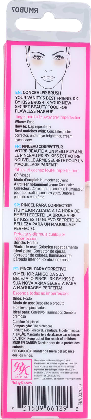 Kiss New York Ruby Kisses - Pincel para Corretivo 4g