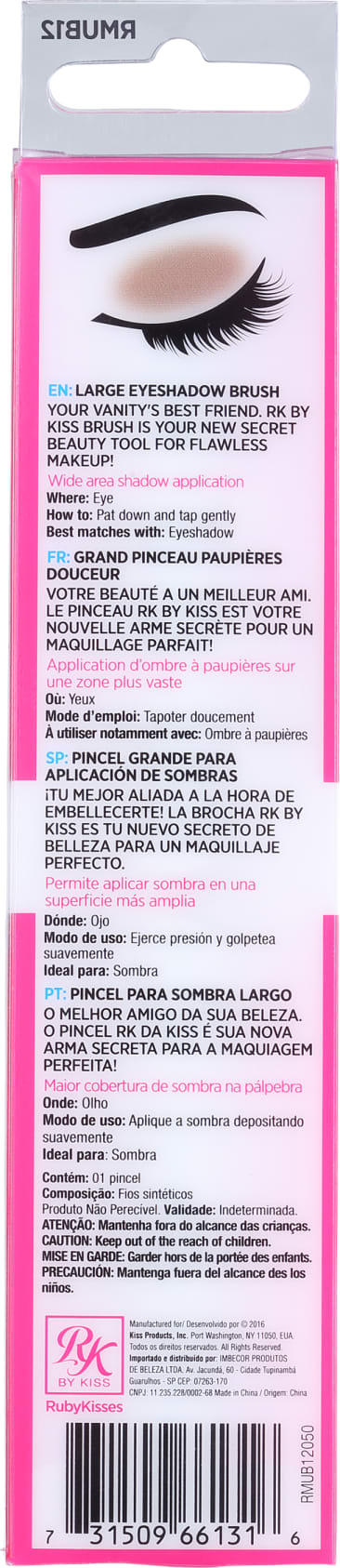 Kiss New York Ruby Kisses Large - Pincel para Sombra 6g